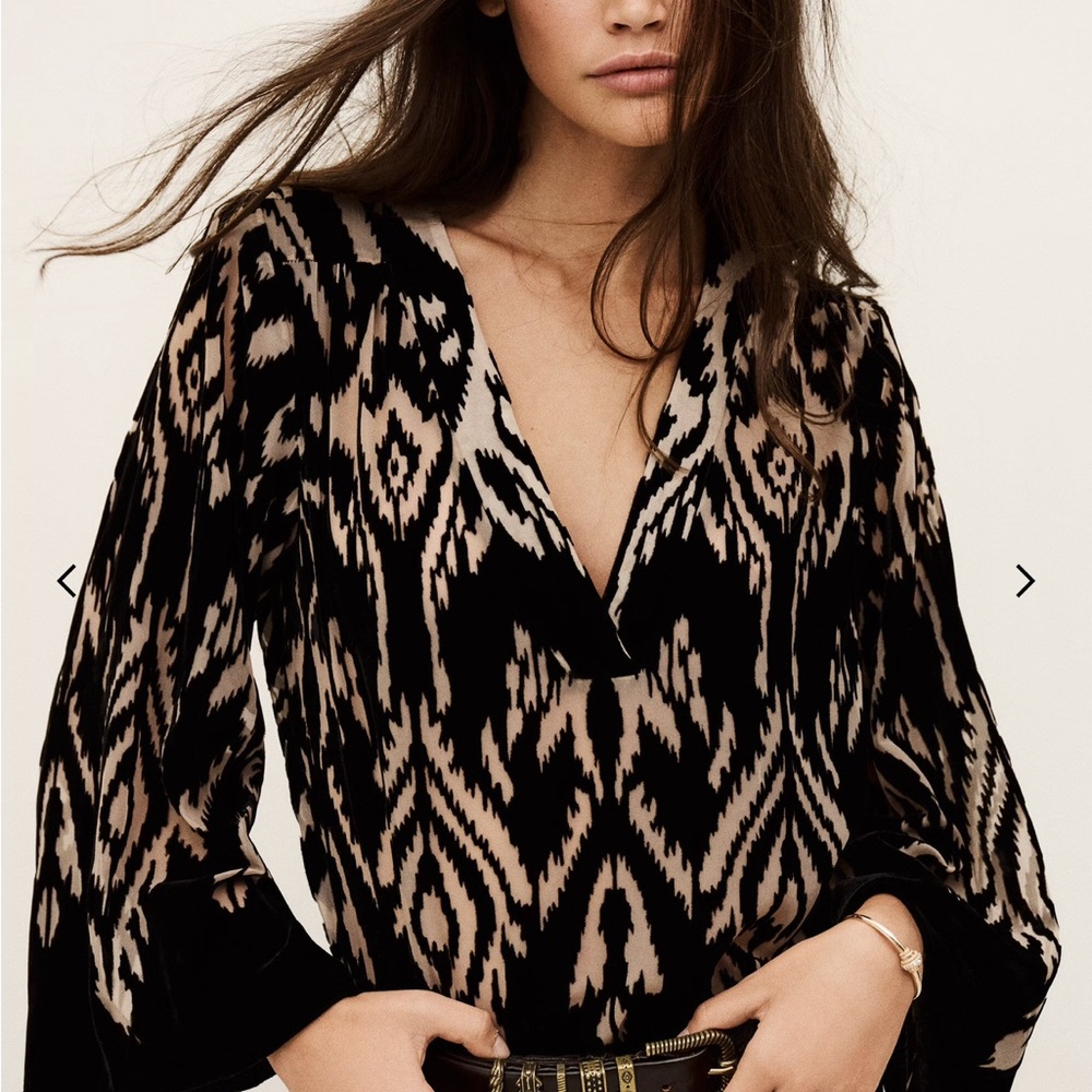 Ba&sh Arriet Burnout velvet top 🖤